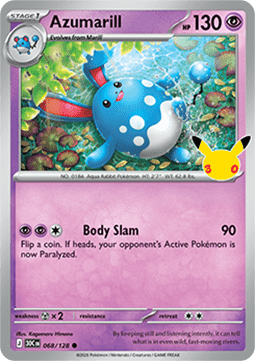 (068) Pokemon TCG 30th Celebration Single: Azumarill   Common