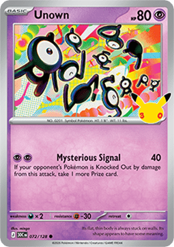 (072) Pokemon TCG 30th Celebration Single: Unown   Common