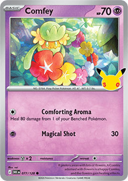 (077) Pokemon TCG 30th Celebration Single: Comfey   Common