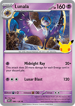 (080) Pokemon TCG 30th Celebration Single: Lunala   Rare