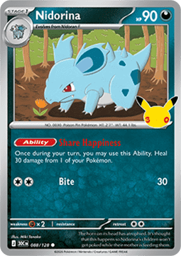 (088) Pokemon TCG 30th Celebration Single: Nidorina   Common