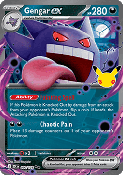 (090) Pokemon TCG 30th Celebration Single: Gengar ex   Double Rare