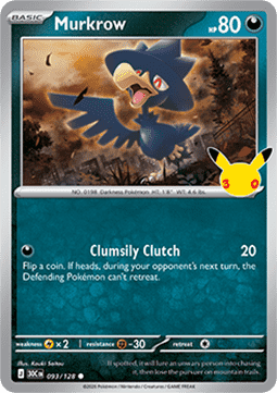 (093) Pokemon TCG 30th Celebration Single: Murkrow   Common