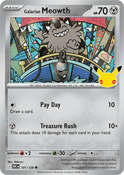 (101) Pokemon TCG 30th Celebration Single: Galarian Meowth   Common