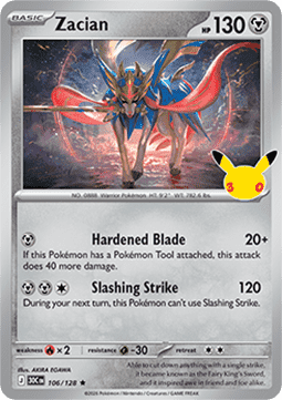 (106) Pokemon TCG 30th Celebration Single: Zacian   Rare