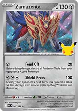 (107) Pokemon TCG 30th Celebration Single: Zamazenta   Rare