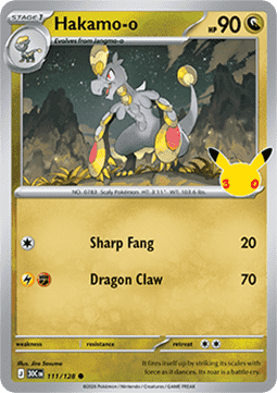 (111) Pokemon TCG 30th Celebration Single: Hakamo-o   Common