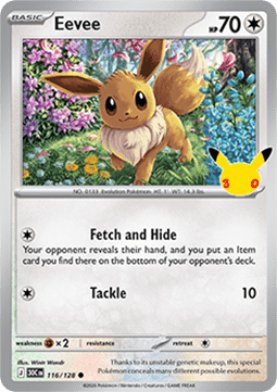 (116) Pokemon TCG 30th Celebration Single: Eevee   Common