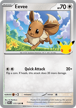(117) Pokemon TCG 30th Celebration Single: Eevee   Common