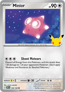 (124) Pokemon TCG 30th Celebration Single: Minior   Common