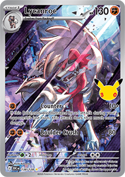 (138) Pokemon TCG 30th Celebration Single: Lycanroc   Illustration Rare