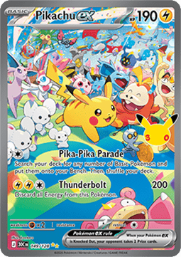 (149) Pokemon TCG 30th Celebration Single: Pikachu ex   Special Illustration Rare