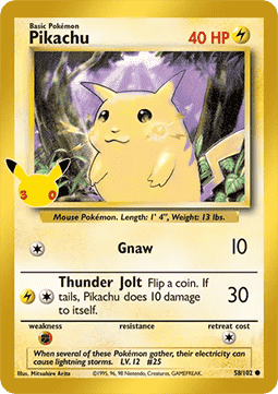 (BS 58) Pokemon TCG 30th Celebration Single: Pikachu   Common
