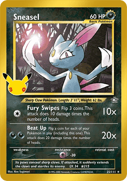 (NG 25) Pokemon TCG 30th Celebration Single: Sneasel   Rare