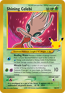 (NDE 106) Pokemon TCG 30th Celebration Single: Shining Celebi   Secret Rare