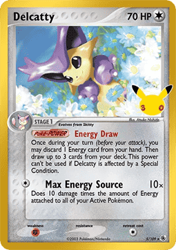 (RS 5) Pokemon TCG 30th Celebration Single: Delcatty   Holo Rare