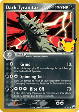 (TRR 19) Pokemon TCG 30th Celebration Single: Dark Tyranitar   Rare