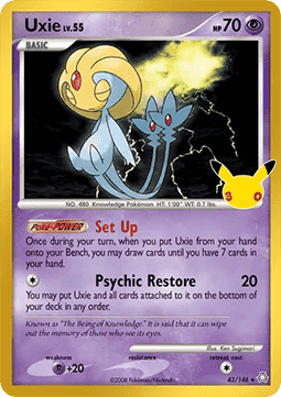 (LA 43) Pokemon TCG 30th Celebration Single: Uxie Lv.55   Rare