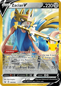 (SSH 138) Pokemon TCG 30th Celebration Single: Zacian V   Ultra Rare