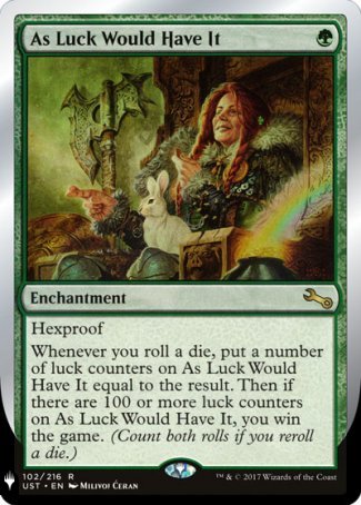 (102) Magic The Gathering The List Single: As Luck Would Have It  Rare