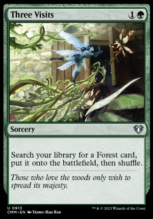(913) Magic The Gathering Commander Masters: Extras Single: Three Visits  Uncommon