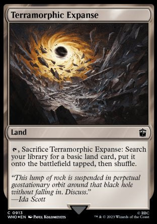 (913) Magic The Gathering Universes Beyond: Doctor Who: Extras Single: Terramorphic Expanse Holo Common