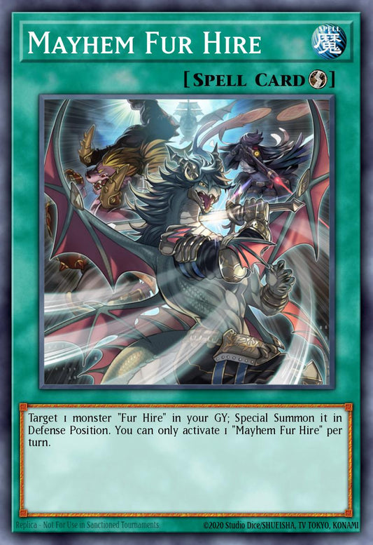(255) YuGiOh TCG MP19: 2019 Gold Sarcophagus Tin Mega Pack Single: Mayhem Fur Hire  Common