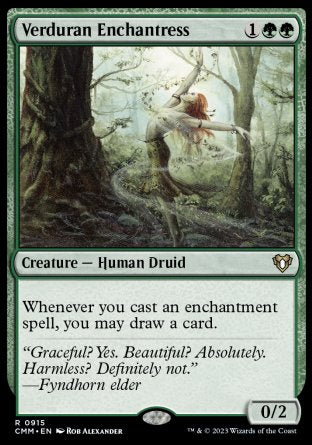 (915) Magic The Gathering Commander Masters: Extras Single: Verduran Enchantress Holo Rare
