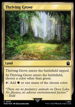 (916) Magic The Gathering Universes Beyond: Doctor Who: Extras Single: Thriving Grove  Common