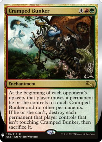 (129) Magic The Gathering The List Single: Cramped Bunker  Rare