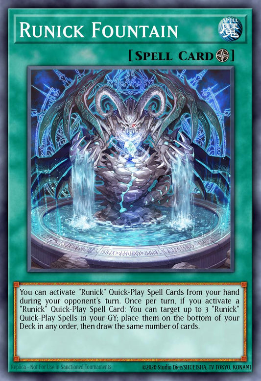 (296) YuGiOh TCG RA04: Quarter Century Stampede Single: Runick Fountain (V.1 - Platinum Secret Rare)  Platinum Secret Rare