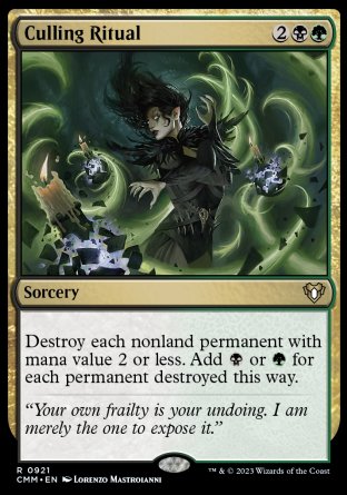 (921) Magic The Gathering Commander Masters: Extras Single: Culling Ritual  Rare