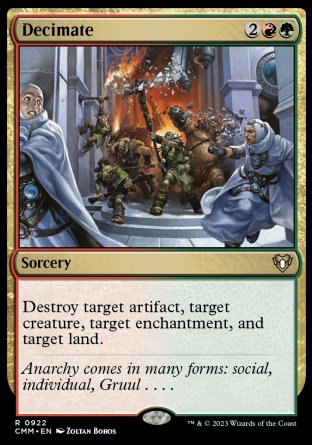 (922) Magic The Gathering Commander Masters: Extras Single: Decimate  Rare