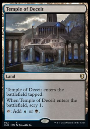(922) Magic The Gathering Commander Legends: Battle for Baldur's Gate: Extras Single: Temple of Deceit Holo Rare