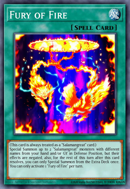 (129) YuGiOh TCG MP20: 2020 Tin of Lost Memories Mega Pack Single: Fury of Fire  Common