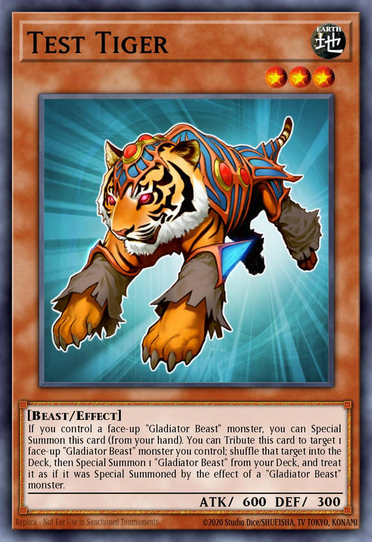 (189) YuGiOh TCG RA03: Quarter Century Bonanza Single: Test Tiger (V.1 - Platinum Secret Rare)  Platinum Secret Rare