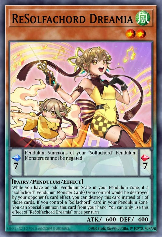 (015) YuGiOh TCG ANGU: Ancient Guardians Single: ReSolfachord Dreamia  Rare