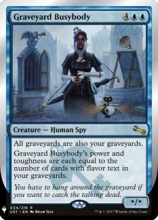 (034) Magic The Gathering The List Single: Graveyard Busybody  Rare