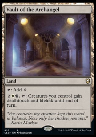 (927) Magic The Gathering Commander Legends: Battle for Baldur's Gate: Extras Single: Vault of the Archangel  Rare