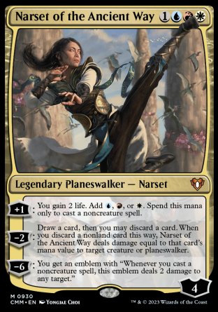(930) Magic The Gathering Commander Masters: Extras Single: Narset of the Ancient Way Holo Mythic