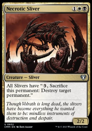 (932) Magic The Gathering Commander Masters: Extras Single: Necrotic Sliver  Uncommon