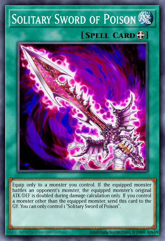 (123) YuGiOh TCG MP19: 2019 Gold Sarcophagus Tin Mega Pack Single: Solitary Sword of Poison  Common