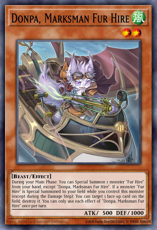 (244) YuGiOh TCG MP19: 2019 Gold Sarcophagus Tin Mega Pack Single: Donpa, Marksman Fur Hire  Common