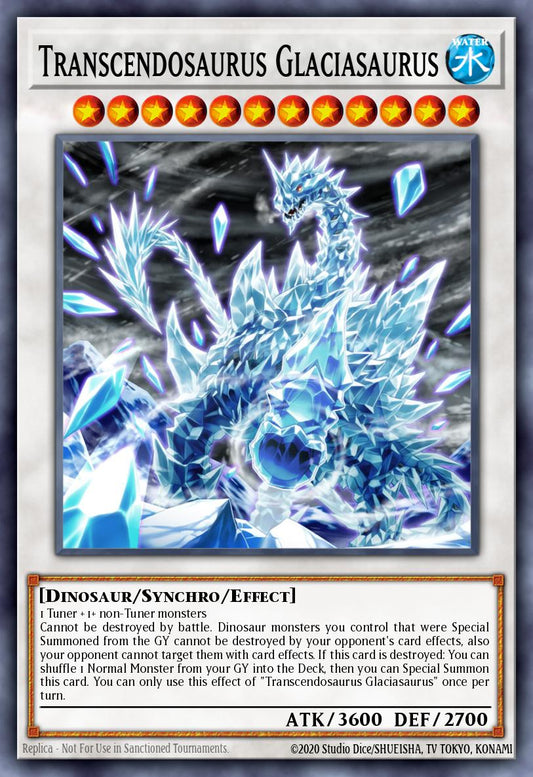(004) YuGiOh TCG WISU: Wild Survivors Single: Transcendosaurus Glaciasaurus  Rare