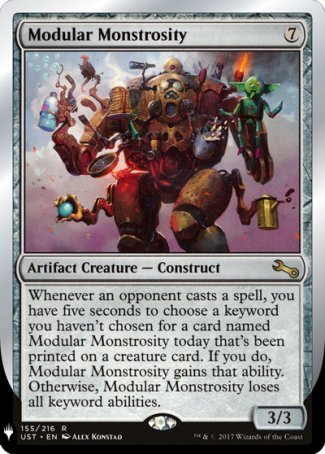 (155) Magic The Gathering The List Single: Modular Monstrosity  Rare