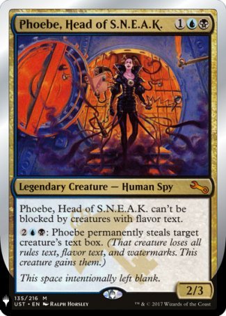 (134) Magic The Gathering The List Single: Phoebe, Head of S.N.E.A.K.  Mythic