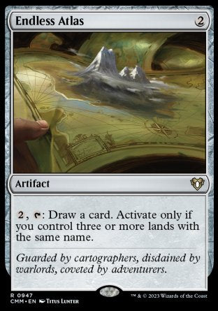 (947) Magic The Gathering Commander Masters: Extras Single: Endless Atlas  Rare