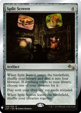 (158) Magic The Gathering The List Single: Split Screen  Rare