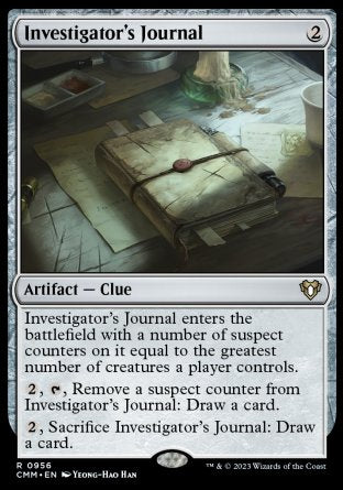 (956) Magic The Gathering Commander Masters: Extras Single: Investigator's Journal  Rare