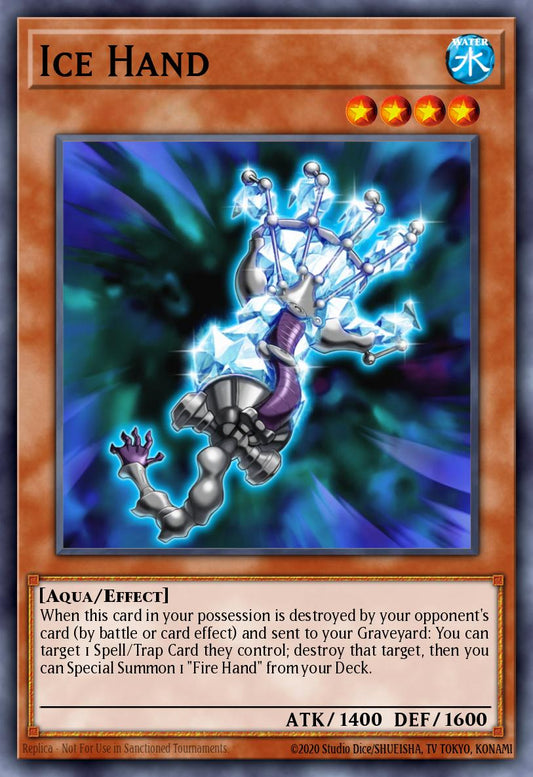 (225) YuGiOh TCG RA04: Quarter Century Stampede Single: Ice Hand (V.1 - Platinum Secret Rare)  Platinum Secret Rare